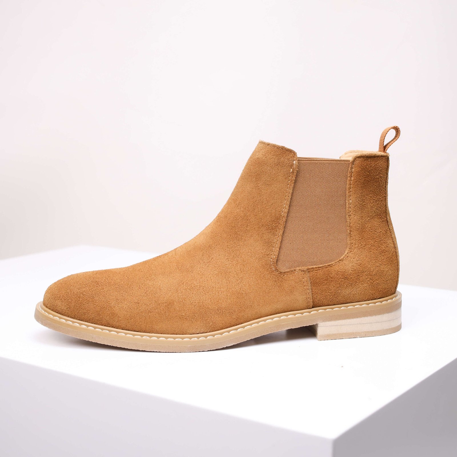 Men’s Tan Suede Chelsea Boots – Classic Slip-On Style - Image 5