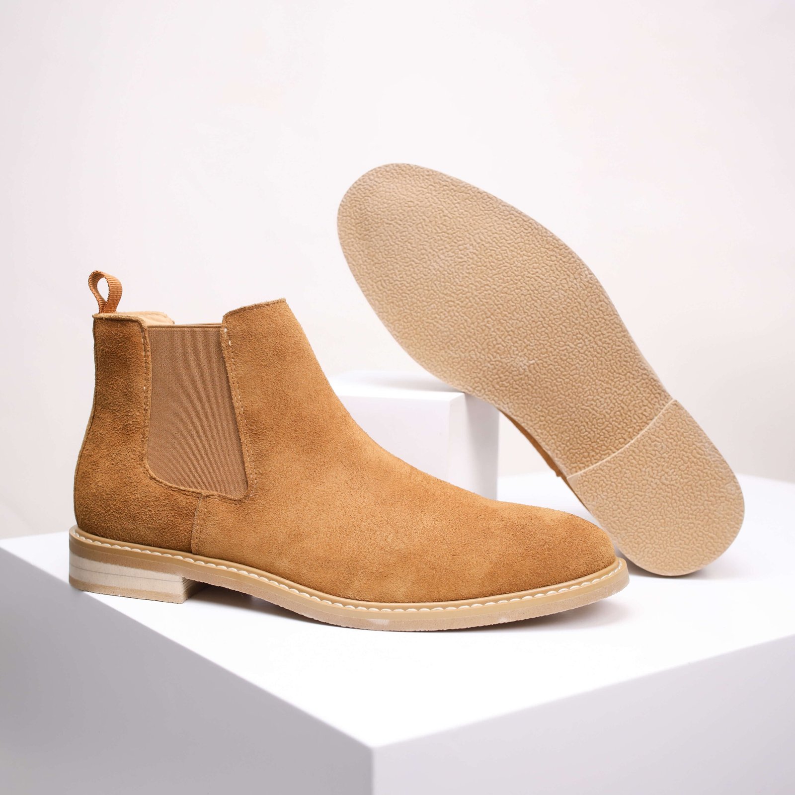 Men’s Tan Suede Chelsea Boots – Classic Slip-On Style - Image 9
