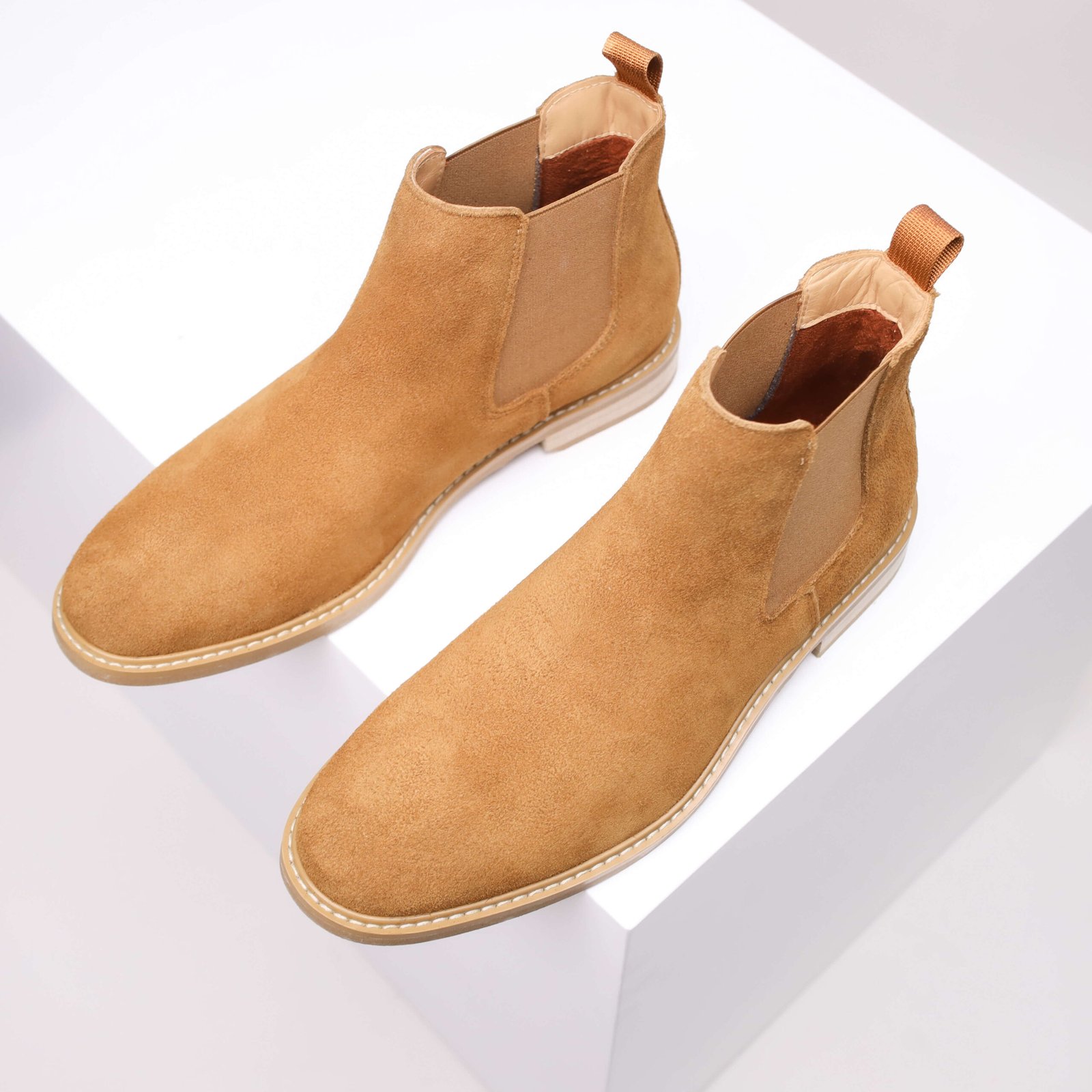 Men’s Tan Suede Chelsea Boots – Classic Slip-On Style - Image 11