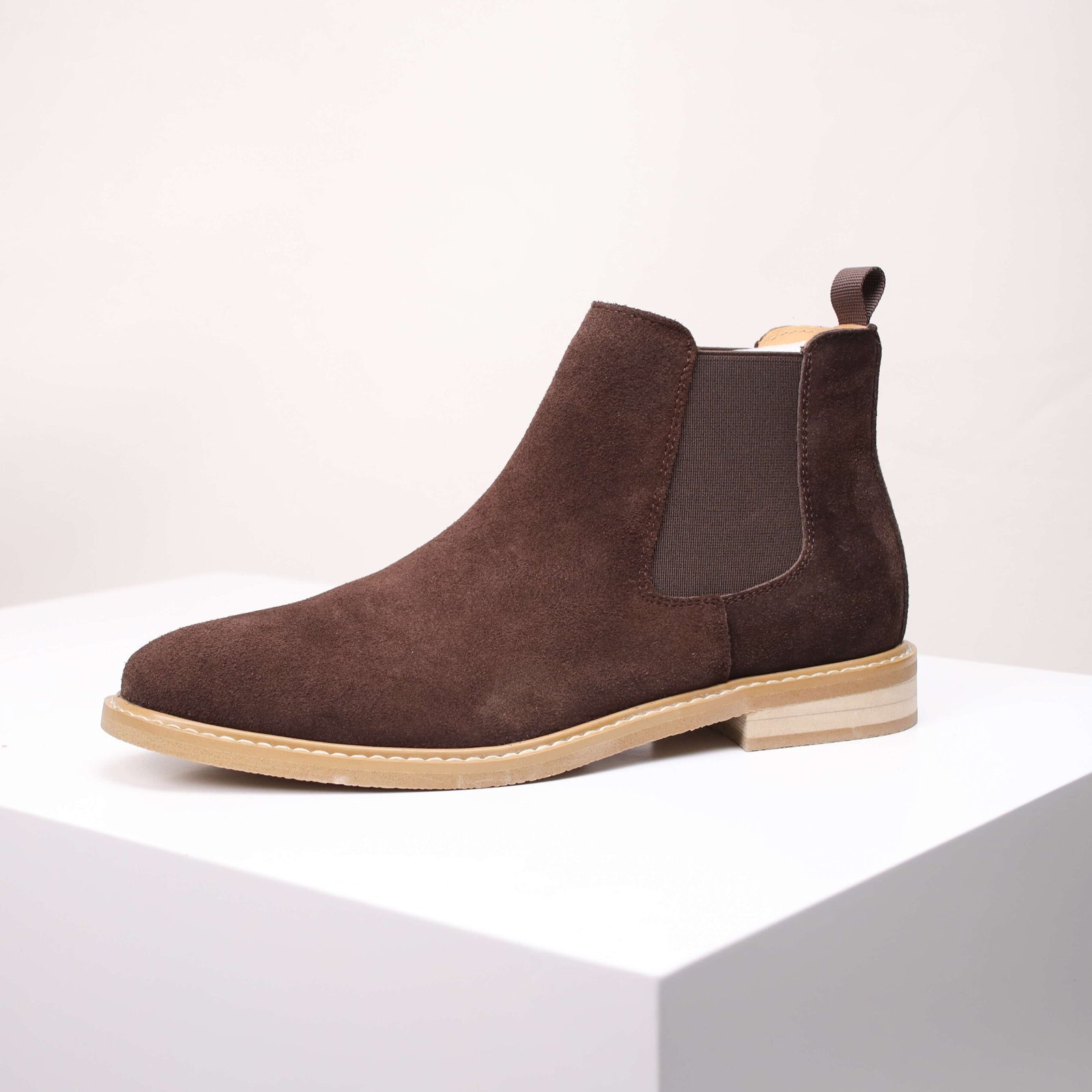 Men’s Tan Suede Chelsea Boots – Classic Slip-On Style - Image 13