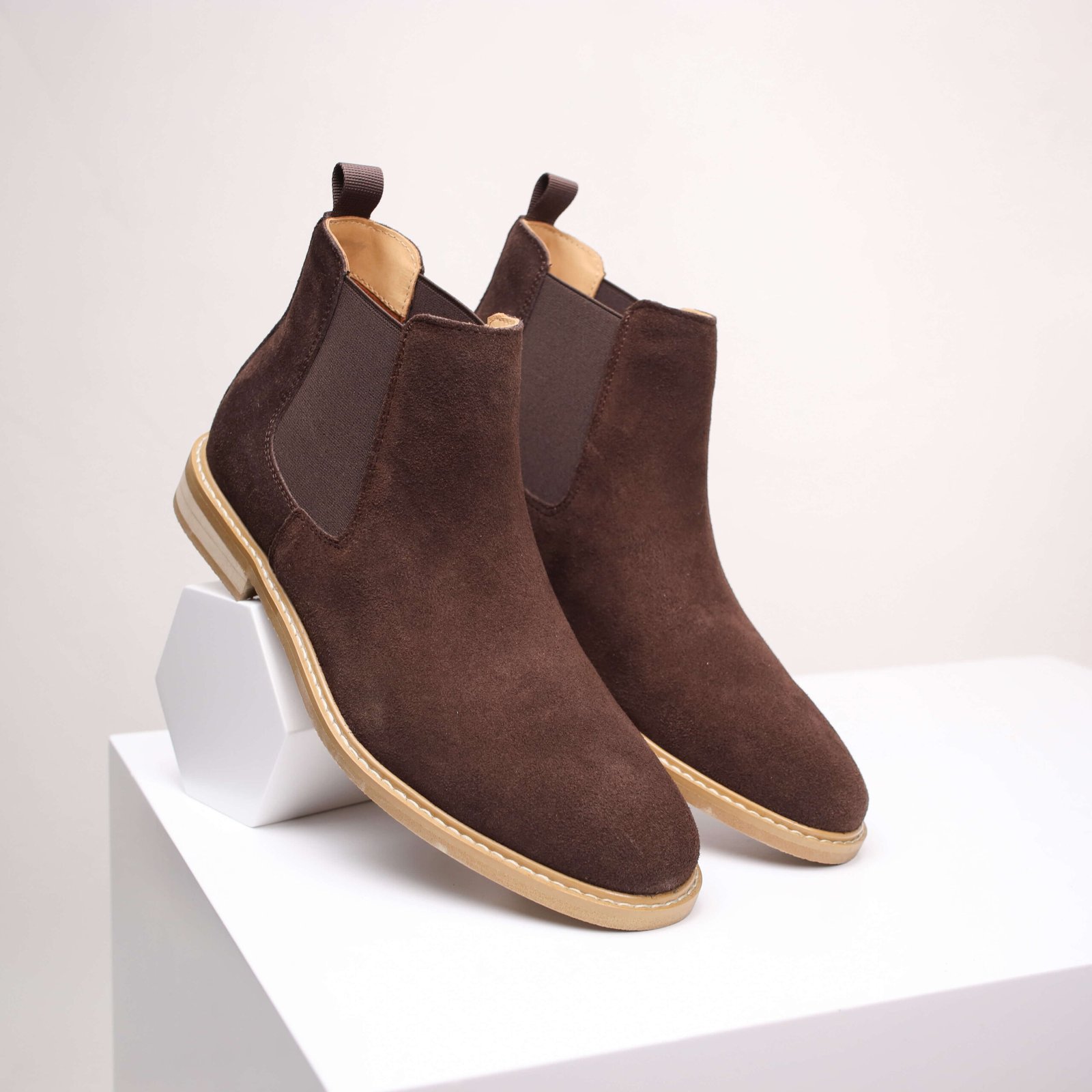 Men’s Tan Suede Chelsea Boots – Classic Slip-On Style - Image 14