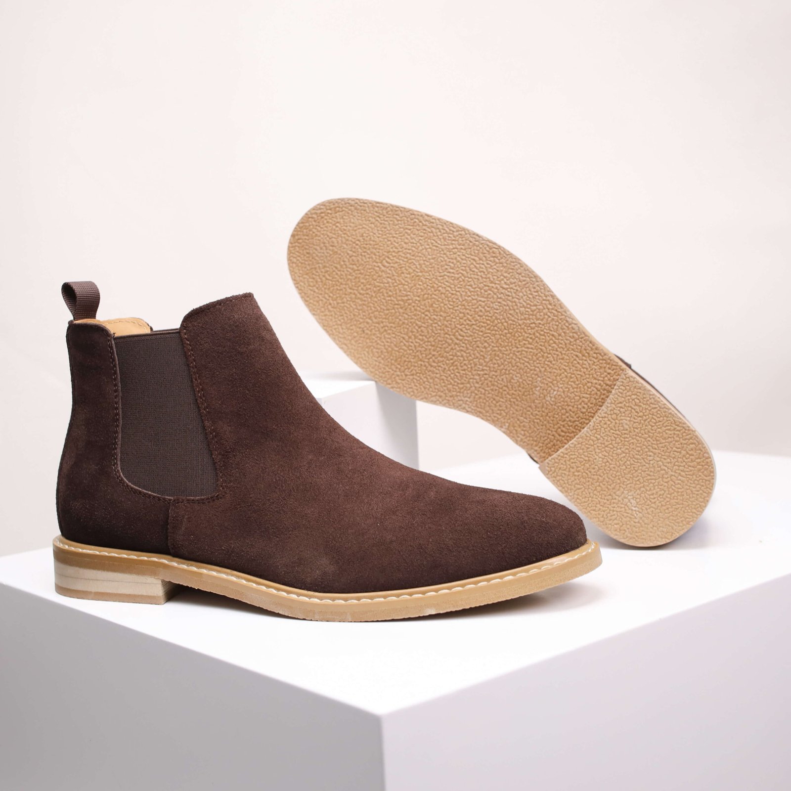 Men’s Tan Suede Chelsea Boots – Classic Slip-On Style - Image 15