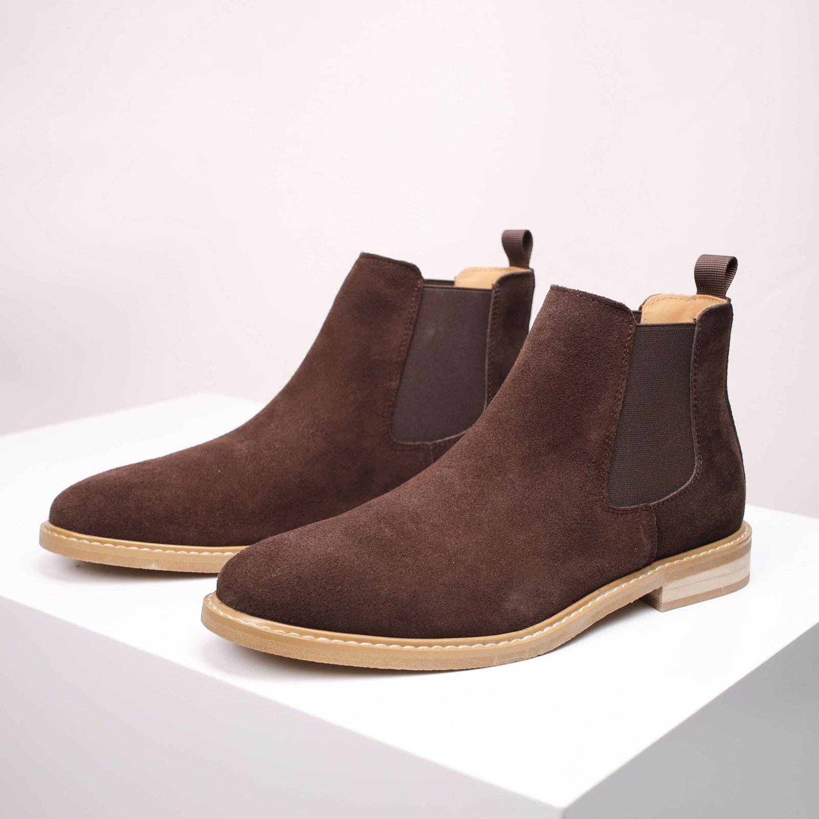 Men’s Tan Suede Chelsea Boots – Classic Slip-On Style - Image 18