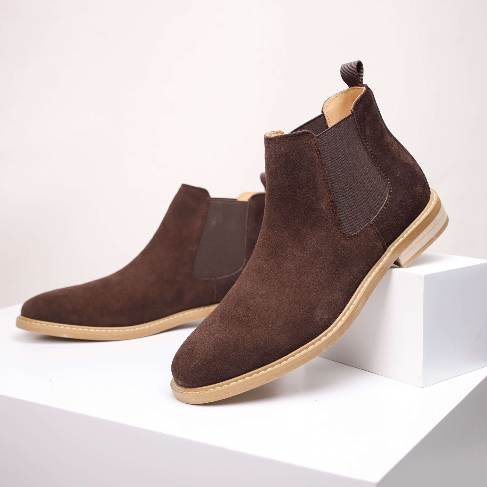 Men’s Tan Suede Chelsea Boots – Classic Slip-On Style - Image 19