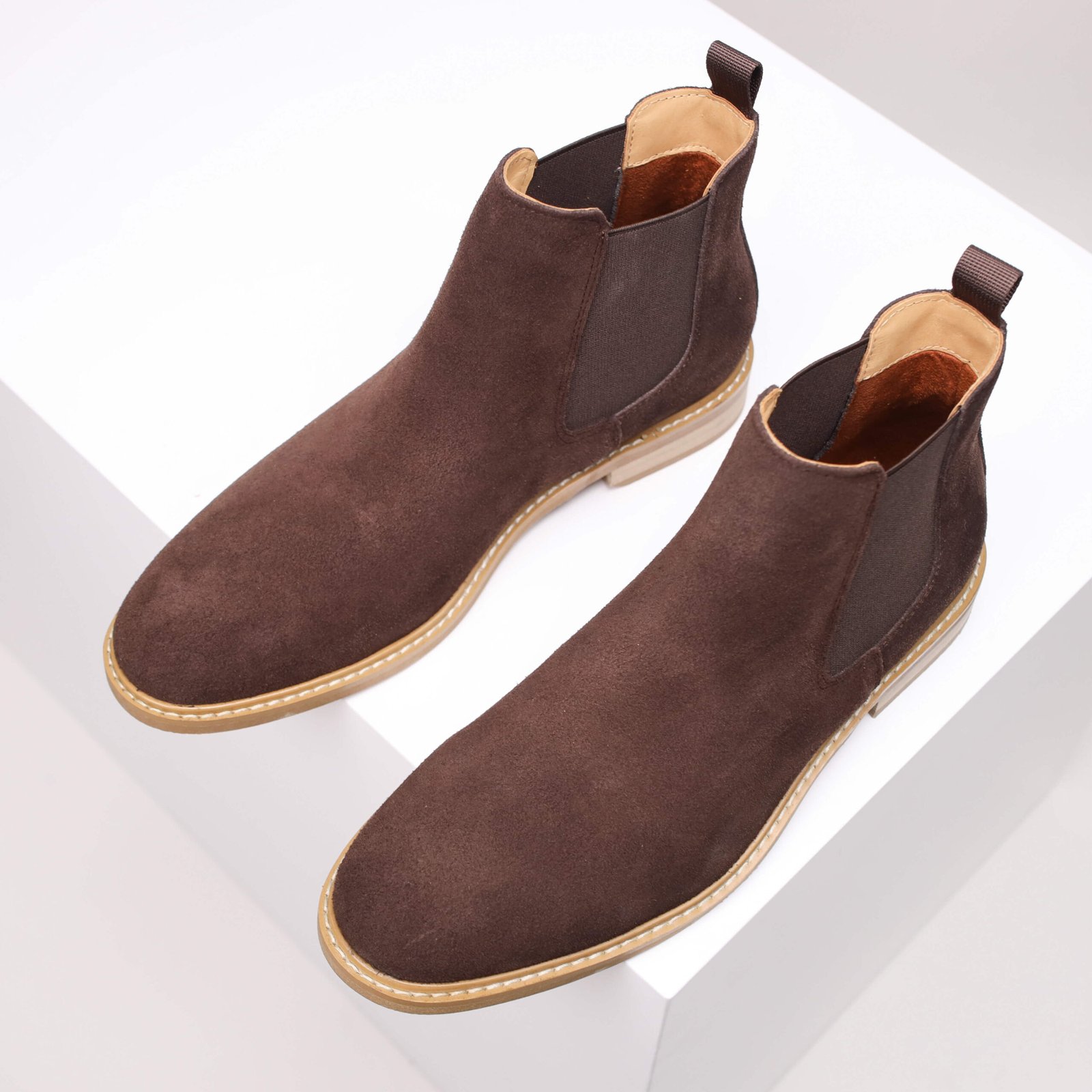 Men’s Tan Suede Chelsea Boots – Classic Slip-On Style - Image 20