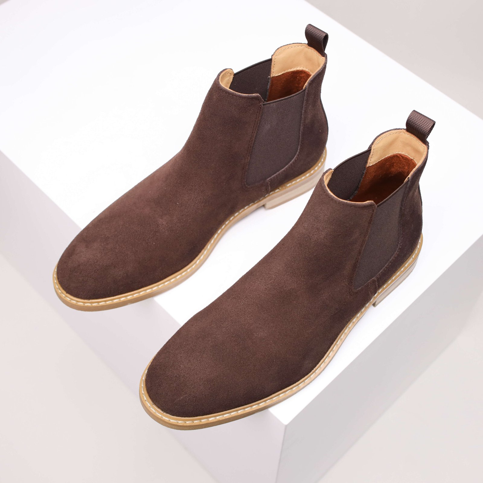 Men’s Tan Suede Chelsea Boots – Classic Slip-On Style - Image 21