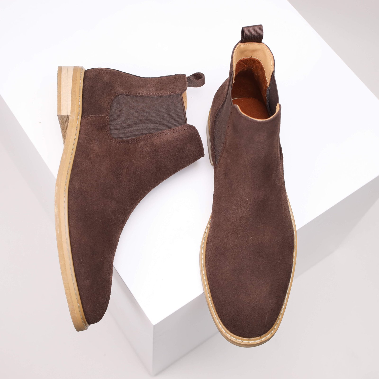 Men’s Tan Suede Chelsea Boots – Classic Slip-On Style - Image 22