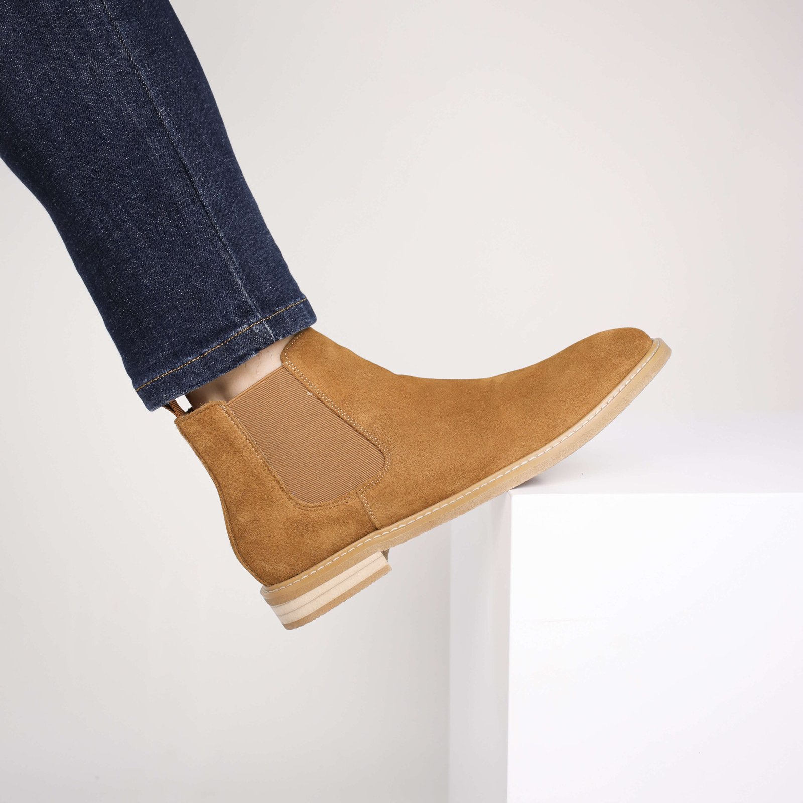 Men’s Tan Suede Chelsea Boots – Classic Slip-On Style - Image 23