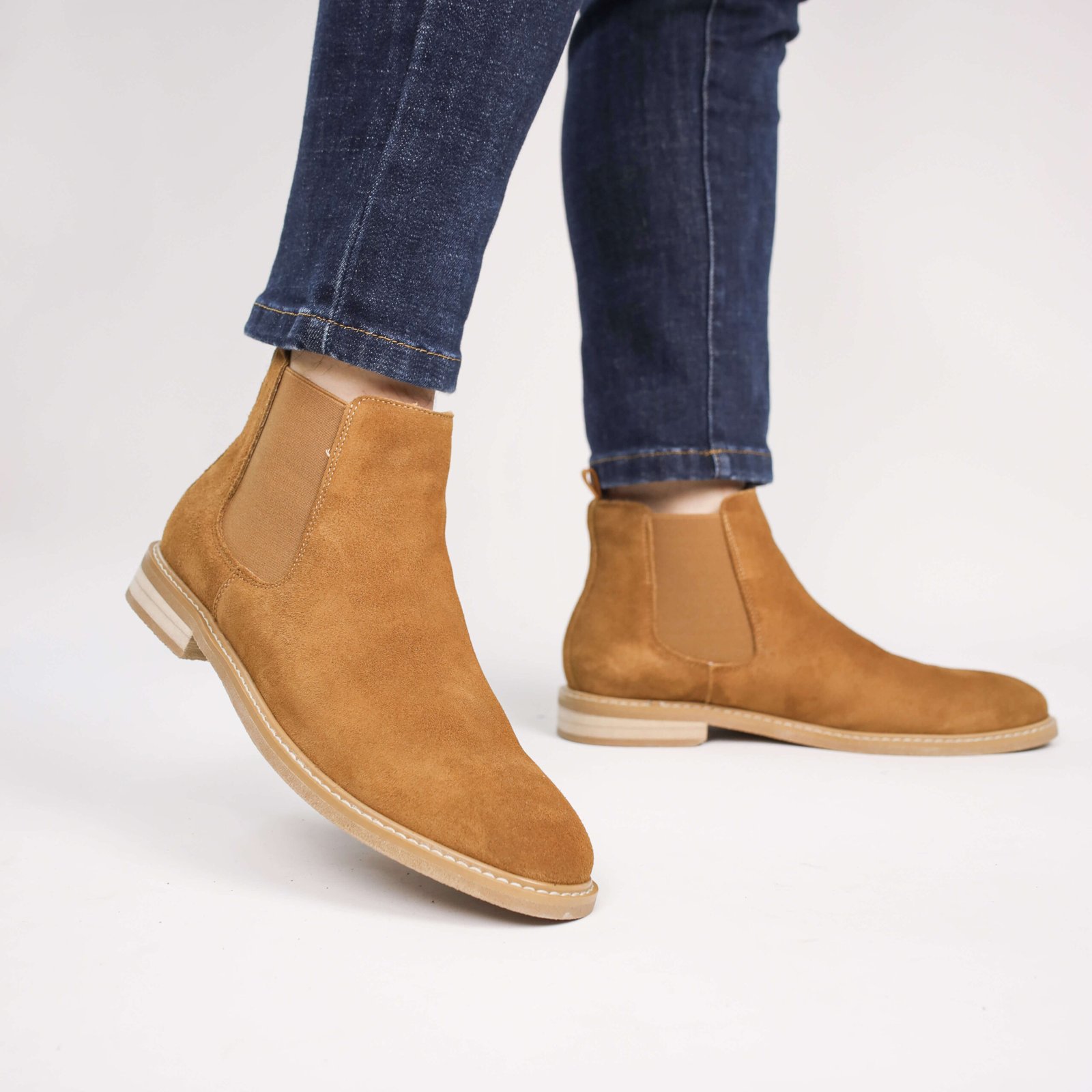 Men’s Tan Suede Chelsea Boots – Classic Slip-On Style - Image 24