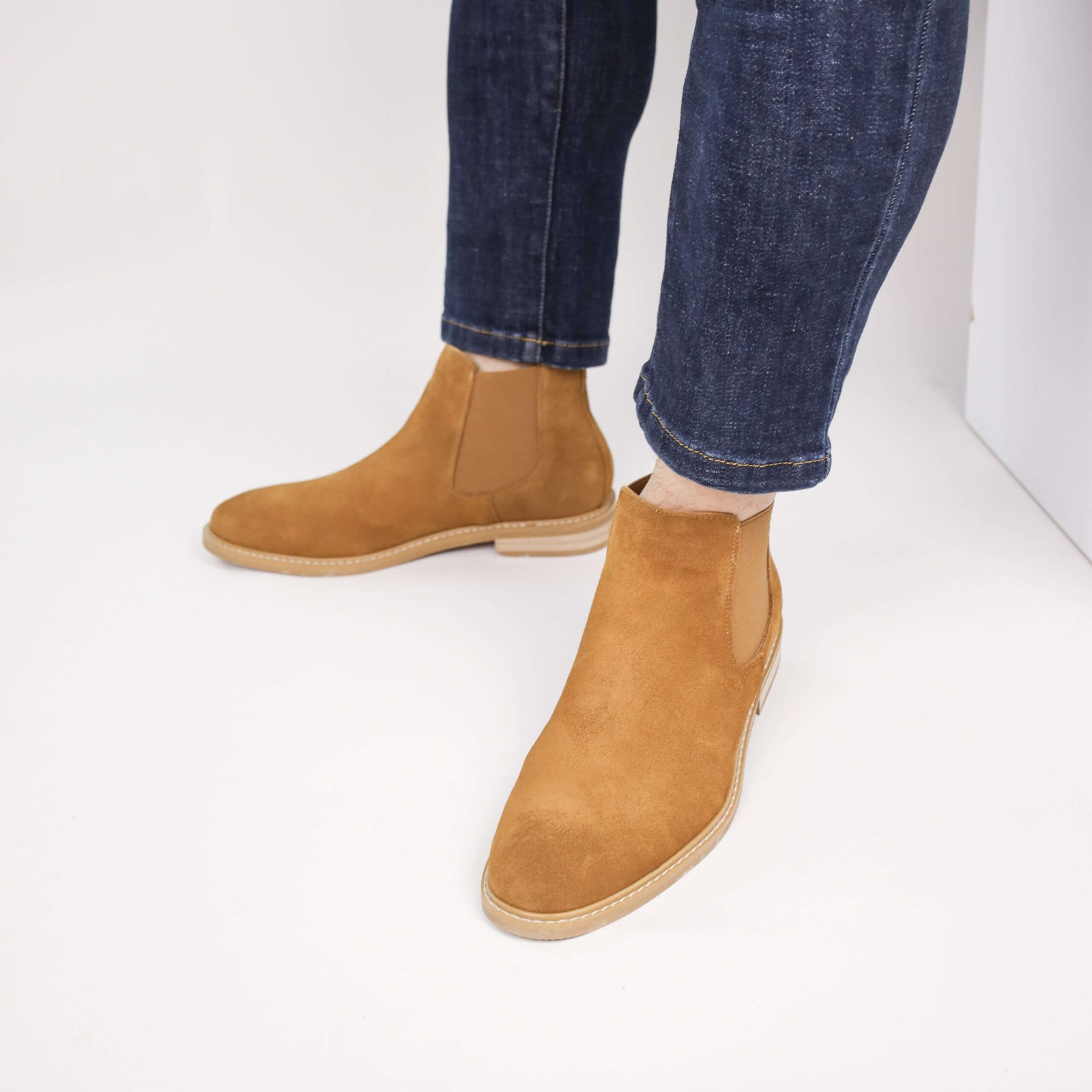 Men’s Tan Suede Chelsea Boots – Classic Slip-On Style - Image 28