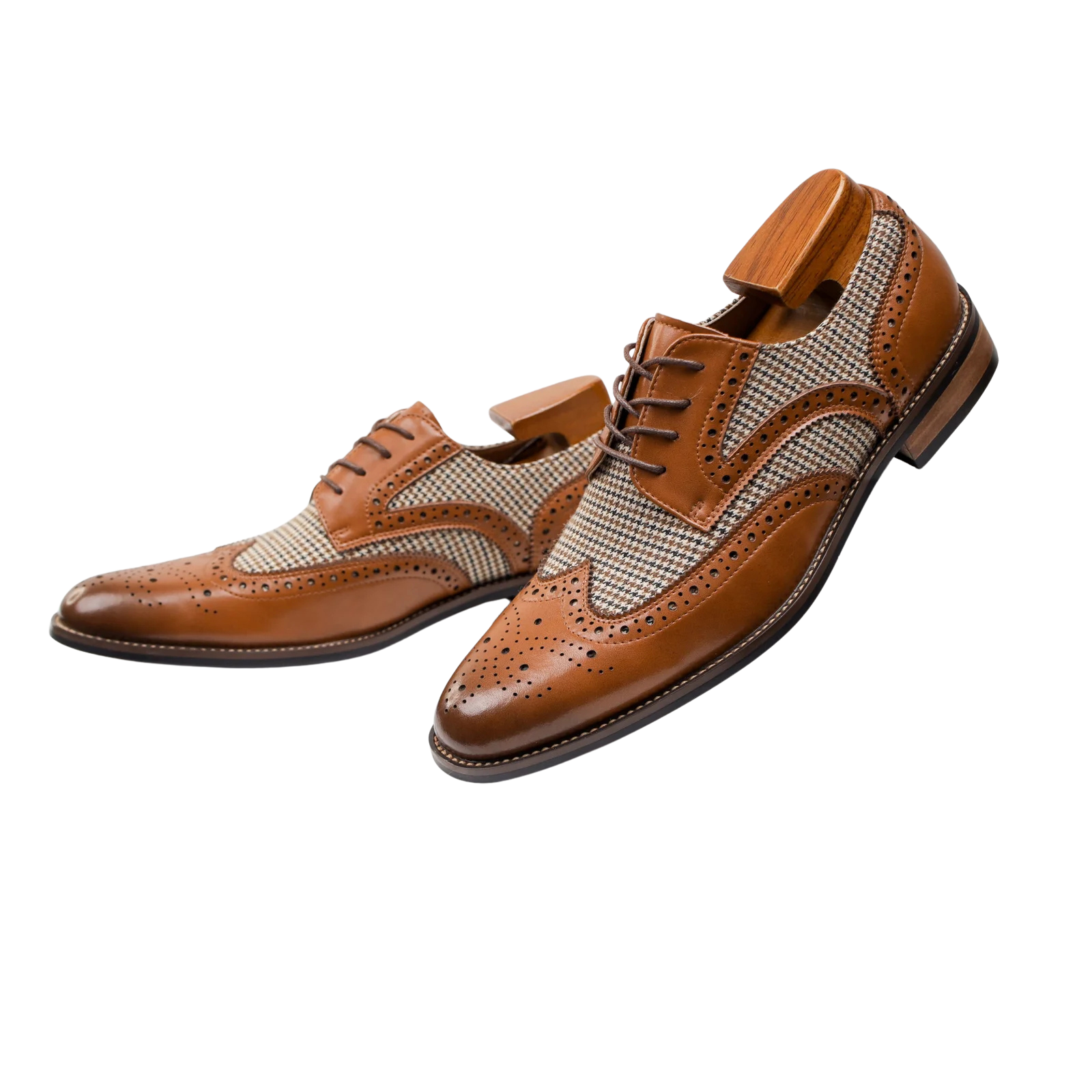 Classy Double Colour Carved Blok Leather Shoe