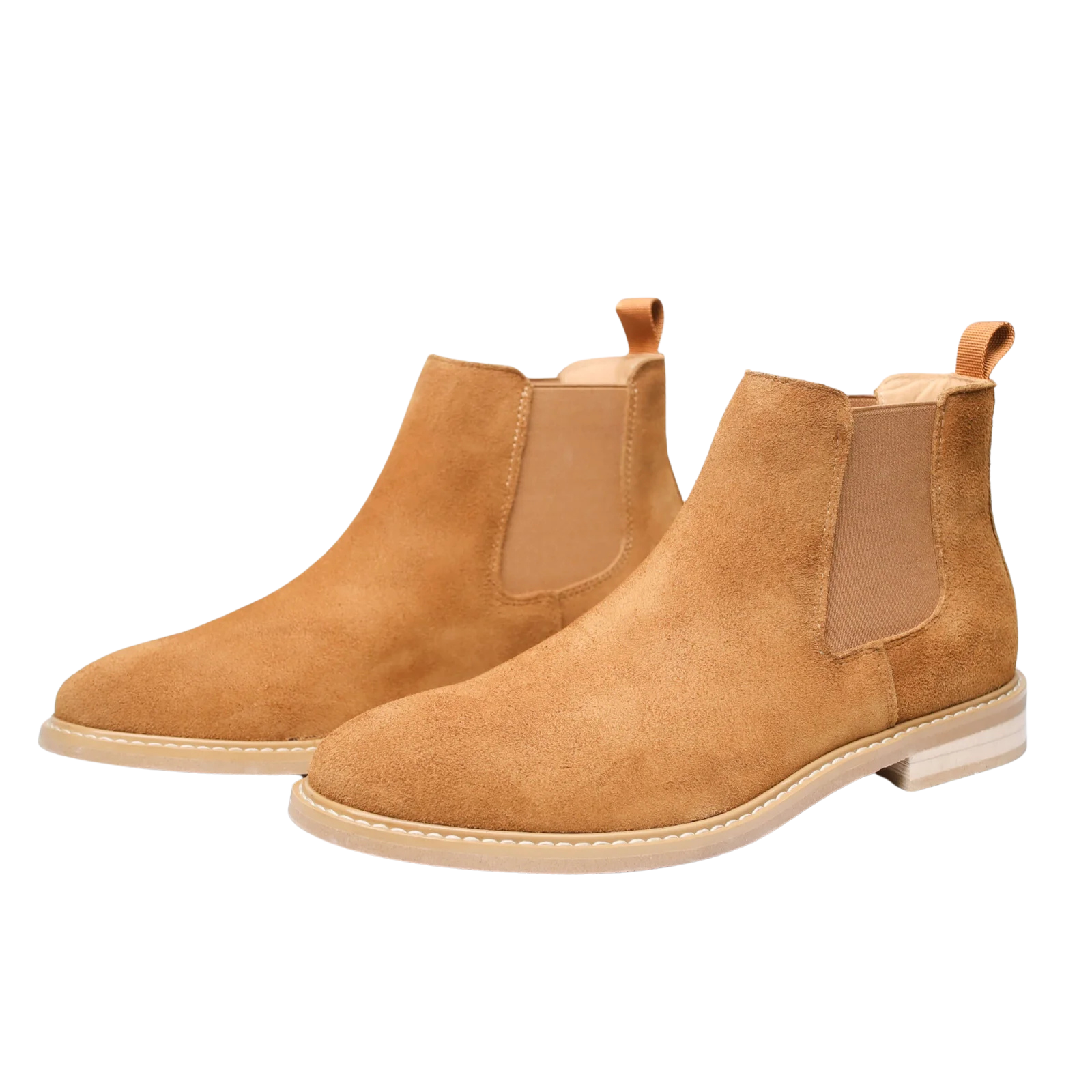 Men’s Tan Suede Chelsea Boots – Classic Slip-On Style
