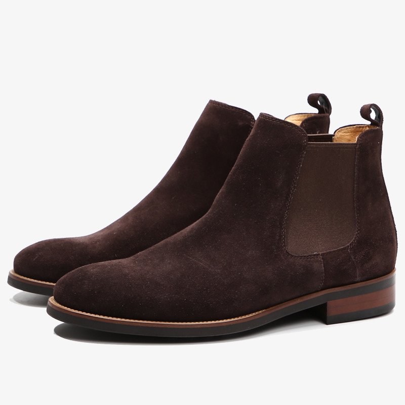 Men's Casual Suede round head Chelsea Leather Boots - Image 2