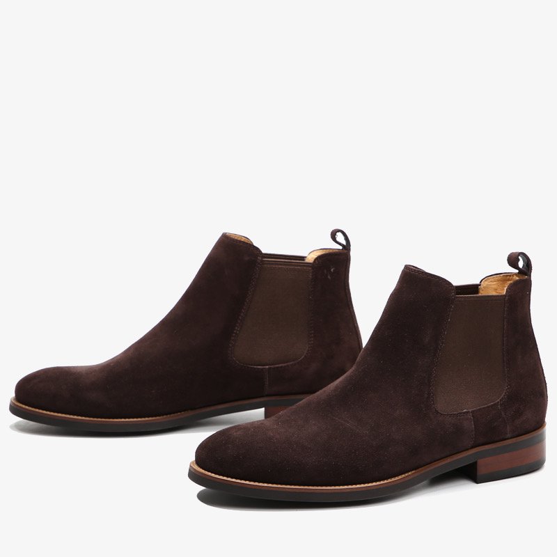 Men's Casual Suede round head Chelsea Leather Boots - Image 3
