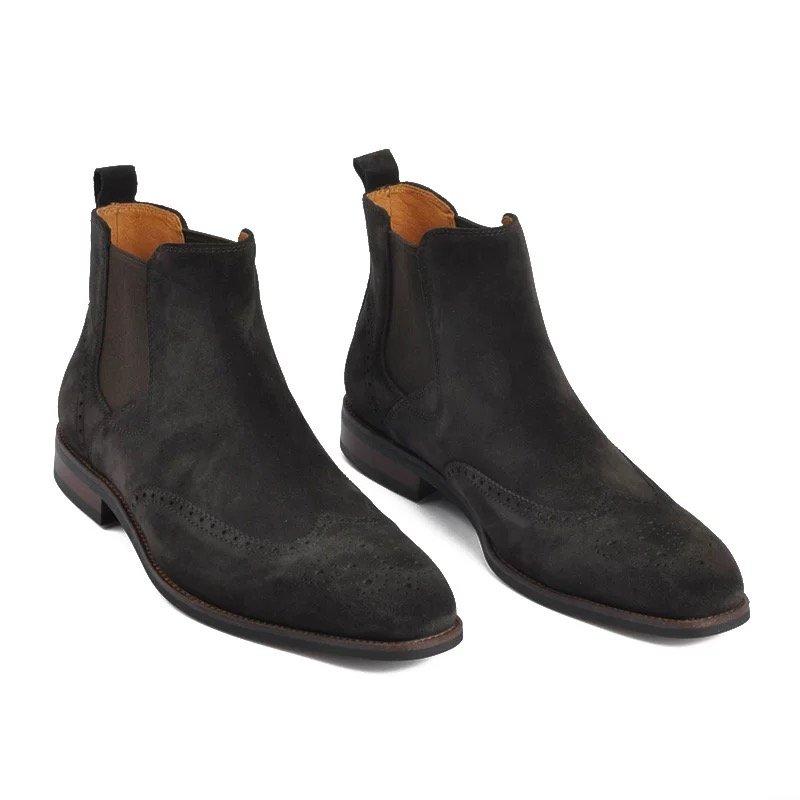 Men's Casual Suede Chelsea Leather Boots