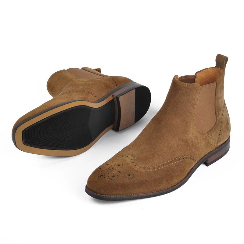 Men's Casual Suede Chelsea Leather Boots