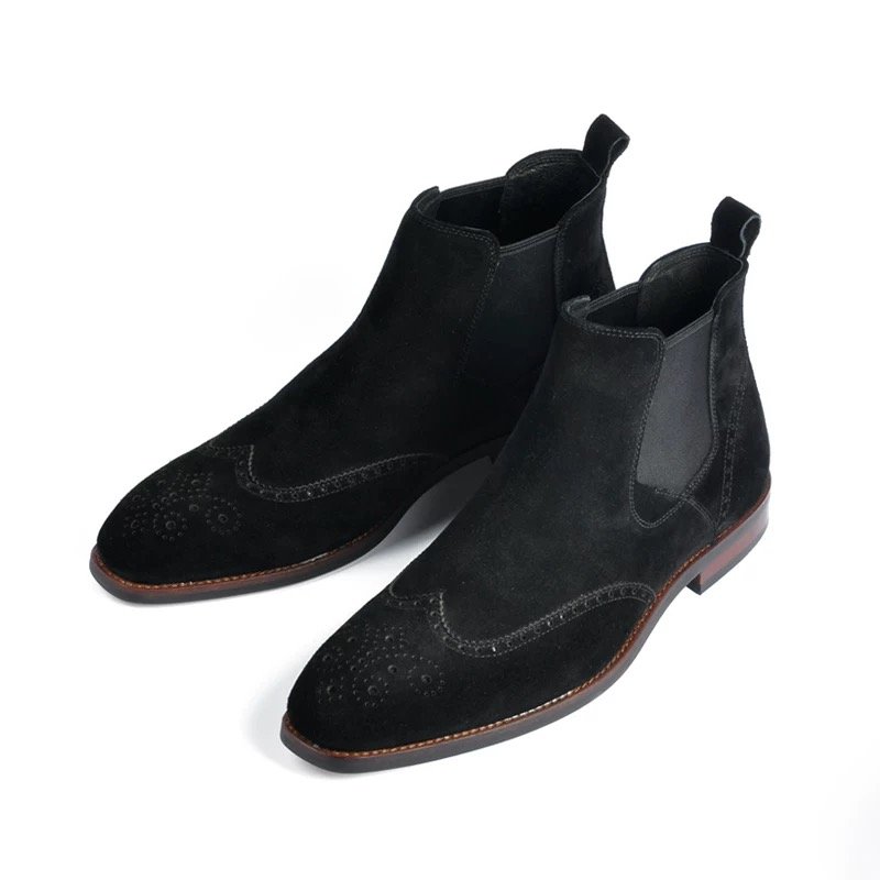 Men's Casual Suede Chelsea Leather Boots - Image 4