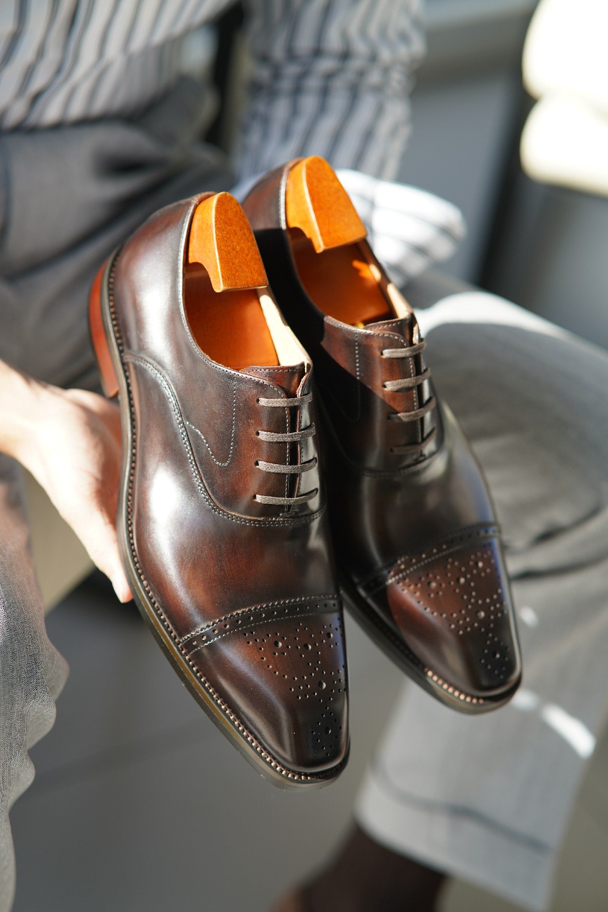 Black Cap Toe Oxford Brogues - Image 3