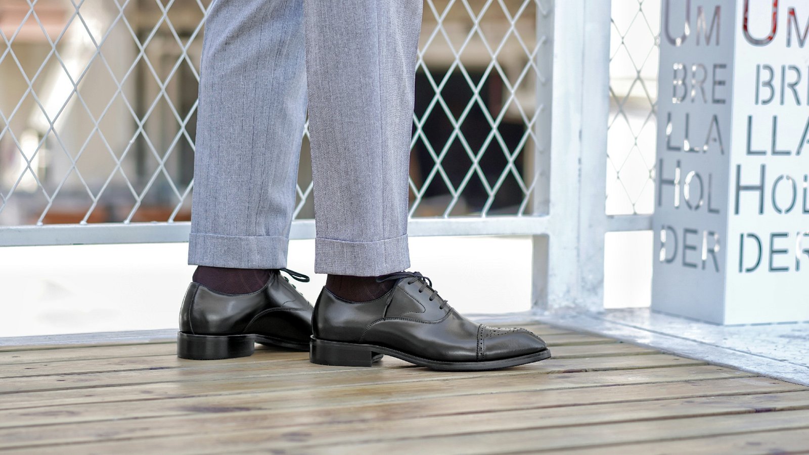 Black Cap Toe Oxford Brogues - Image 10