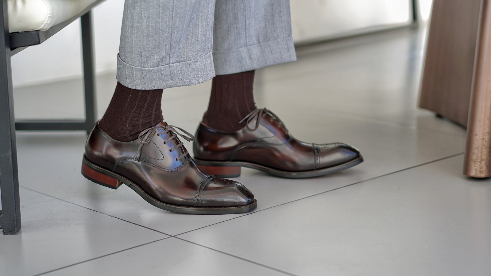 Black Cap Toe Oxford Brogues - Image 9