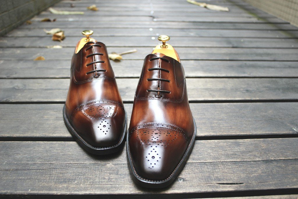 Black Cap Toe Oxford Brogues - Image 7