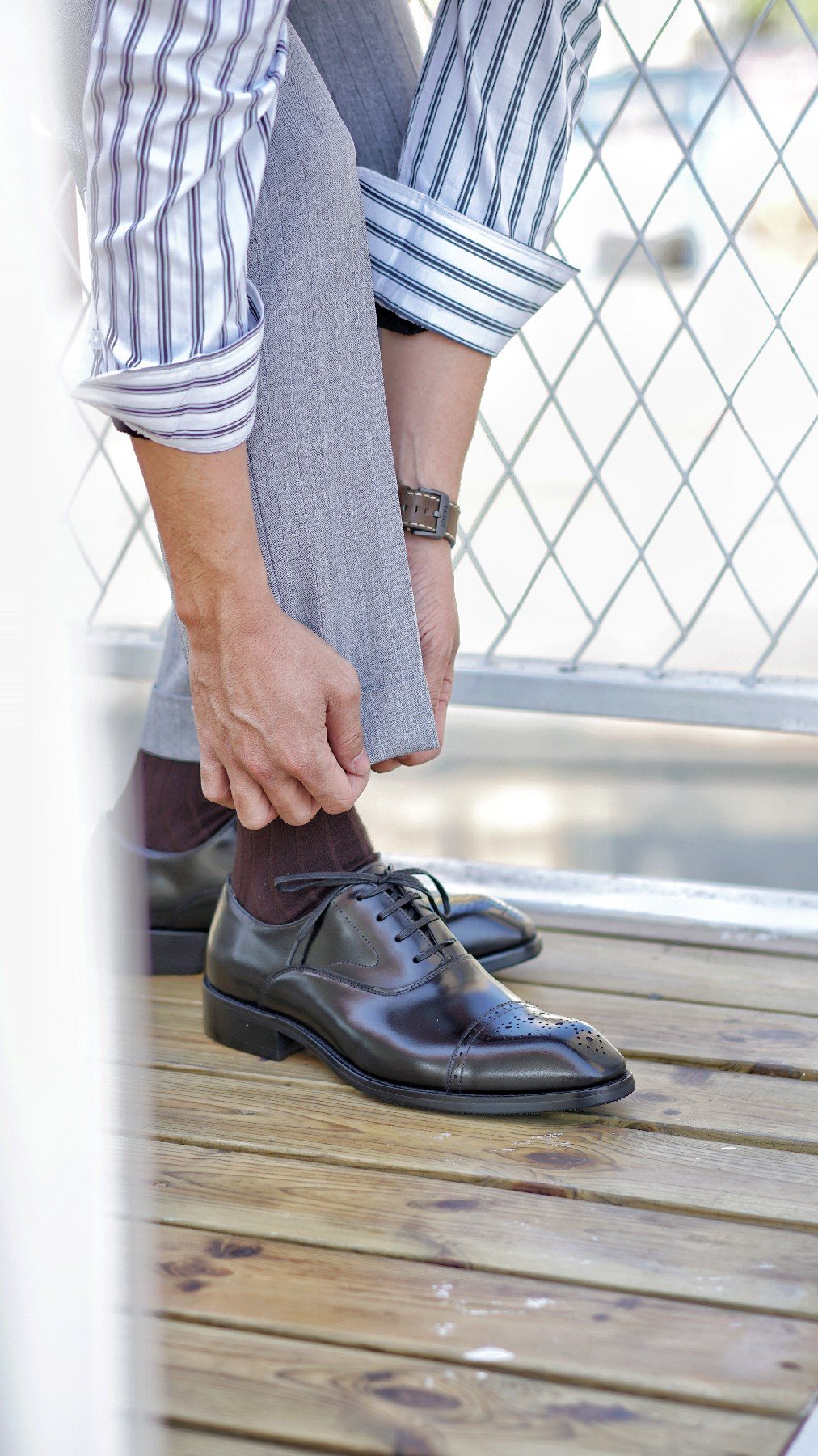 Black Cap Toe Oxford Brogues - Image 6
