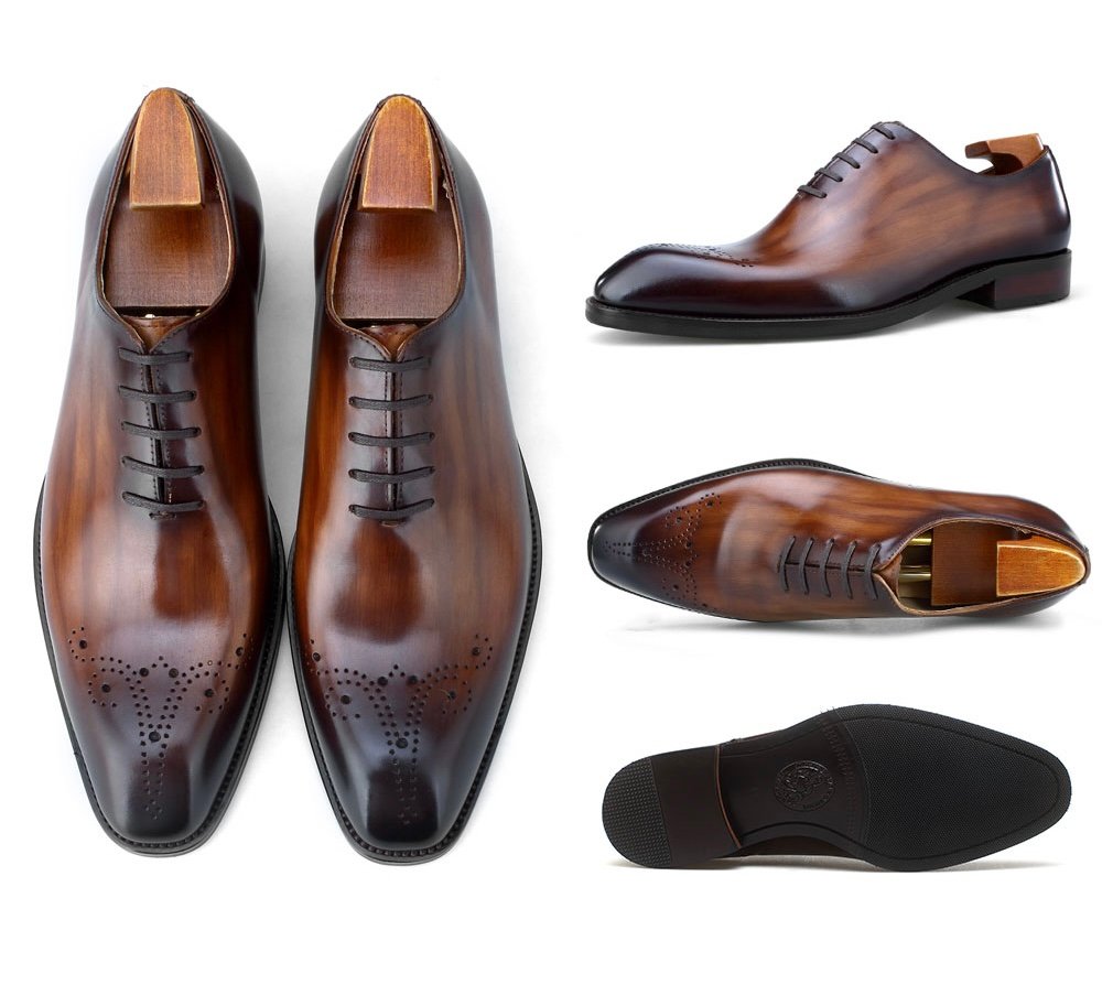 Brown Wholecut Oxford Shoes